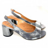 Simen sandały ażurowe srebrne na obcasie Simen 2732