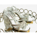 Scaviola sandały sylikonowe na obcasie z cyrkoniami srebrne G60